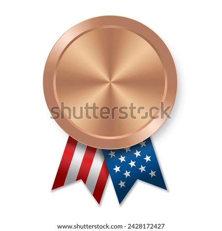 Bronze award sport medal with USA ribbons and star