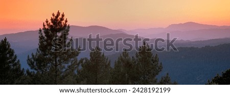 Mountains at dusk, near zonza, southern corsica, france, europe