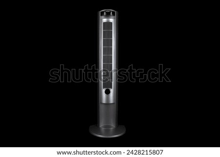 Isolated picture of a Modern Style Oscillating Tower Fan for modern homes, apartments, houses, living rooms, bedrooms and offices