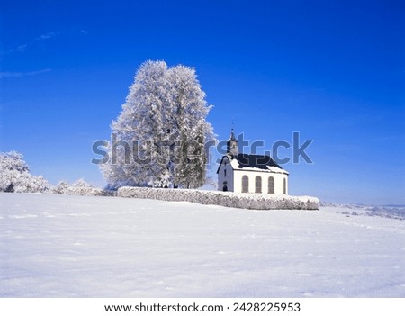 Little church near losheim, saarland, germany, europe Royalty-Free Stock Photo #2428225953