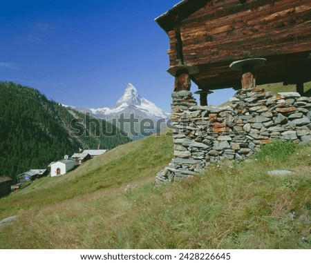 The matterhorn mountain (4478m) from findeln, valais (wallis), swiss alps, switzerland, europe