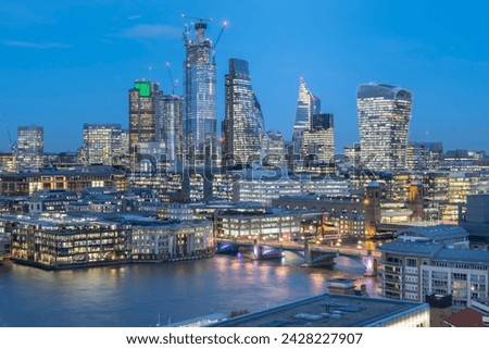 City of london skyline from the tate, london, england, united kingdom, europe