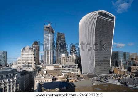 City of london from the monument in 2019, london, england, united kingdom, europe