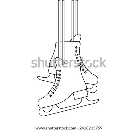 Vector isolated two pair couple hanging ice skates for figure skating colorless black and white contour line easy drawing	
 Royalty-Free Stock Photo #2428235759