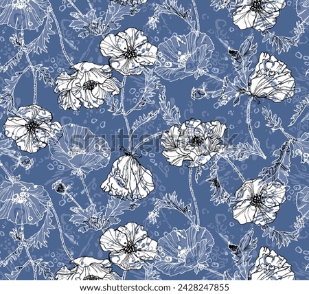 Colorful abstract floral motif developed into a set of seamless patterns ready for large print, for textile fabric design