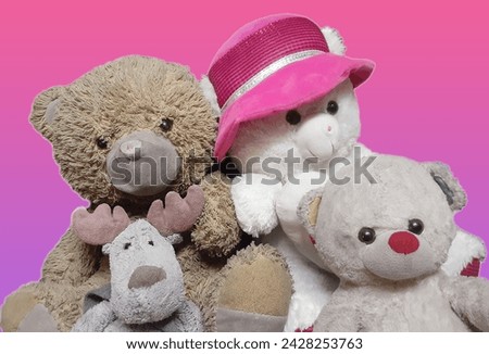 Tedy bear family with a friend. time of rest at home after whole dahy work and study. we are togather becouse we love each others. my wife and tedy son is nice and careful