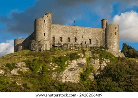 Harlech castle, a medieval castle built by edward 1 in 1282, unesco world heritage site, harlech, gwynedd, wales, united kingdom, europe