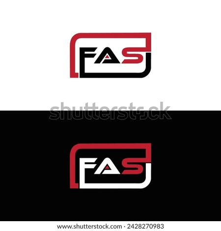 FAS logo. F A S design. White FAS letter. FAS, F A S letter logo design. Initial letter FAS linked circle uppercase monogram logo.