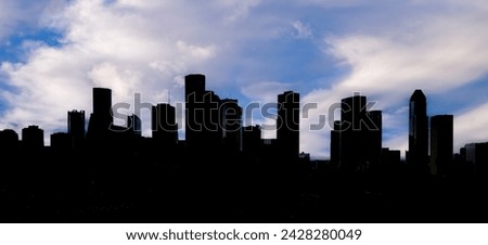 Houston Texas downtown cityscape in Silhouette