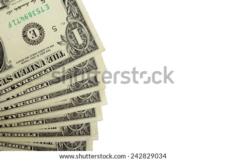 dollars pile  isolated on white background.
