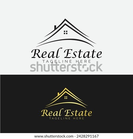 Modern and luxury real estate logo design template for your property management business. Create branding with professional black, white, and golden accents.