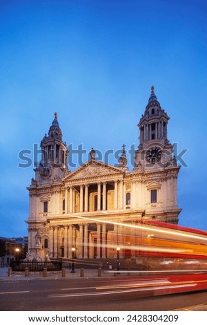 St. paul's cathedral and a london bus, london, england, united kingdom, europe