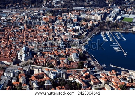 Cathedral and city view, como, lake como, lombardy, italian lakes, italy, europe