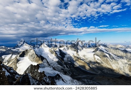 View of the matterhorn from zinalrothorn, 4221m, zermatt, valais, swiss alps, switzerland, europe