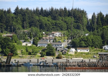 View of the coast of Alert Bay, British Columbia, Canada   Royalty-Free Stock Photo #2428332309