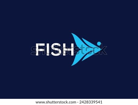 Creative and minimal Fish logo vector template