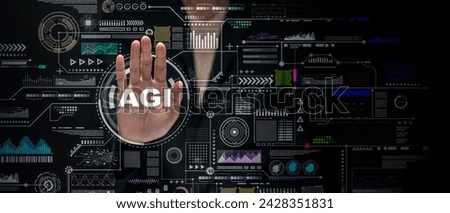 AGI is the future of the modern world, combination of humans and AI, concept of Artificial Intelligence, Machine with functions capable of understanding Learn knowledge perception, learning, reasoning Royalty-Free Stock Photo #2428351831