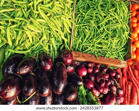 closeup of carious colorful raw vegetables 
 Royalty-Free Stock Photo #2428353877