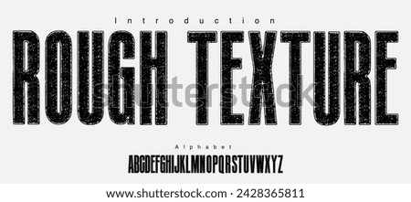 Condensed bold vector font. textured font alphabet rough style