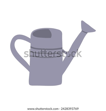 Watering can clip art isolated on white background. Cute gardening tool vector illustration