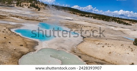Norris Porcelain Basin Trail at Norris Geyser Basin in Yellowstone National Park Wyoming  Royalty-Free Stock Photo #2428393907