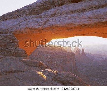Mesa arch at sunrise, canyonlands national park, utah, usa, north america Royalty-Free Stock Photo #2428398711