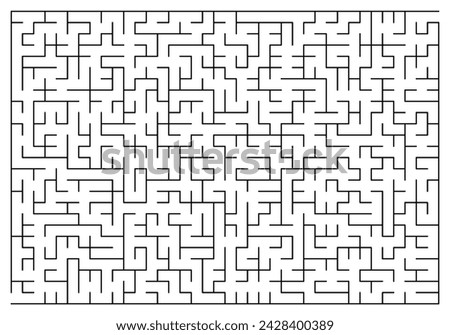Rectangular maze 38x26 with Kruskals algorithm, black lines on white background