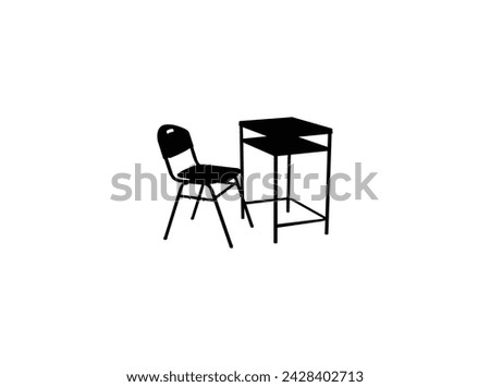 Study Table and Chair Vector Design And Illustration.