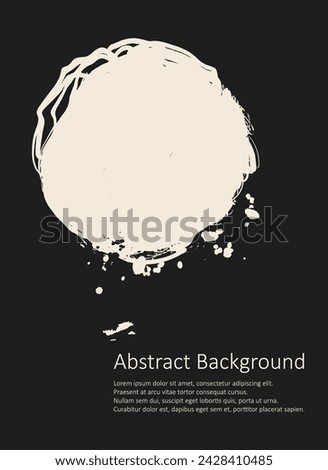Black and white abstract background with ink brush. Japanese style composition. Aggressive futuristic dynamic background for wallpaper, interior, flyer cover, poster, banner, booklet.