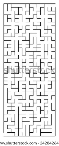 Rectangular maze 14x36 with Prims algorithm, black lines on white background