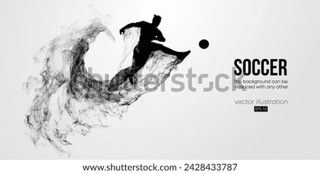 Abstract football soccer player man in action isolated white background. Vector illustration Royalty-Free Stock Photo #2428433787