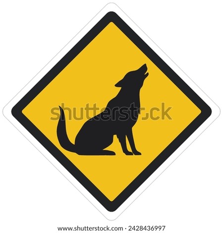 vector icon attention wolf sign. Stock illustration danger wolf symbol