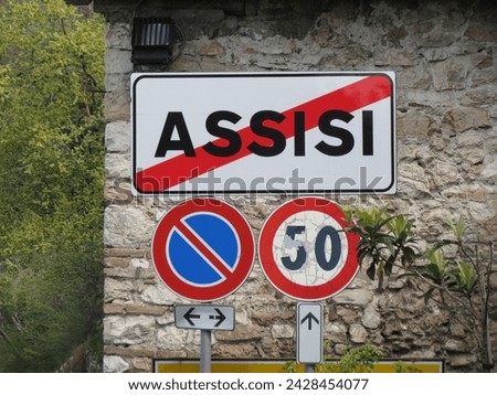 Regulatory signs, Regulatory signs, traffic sign traffic sign in Assisi, Perugia, Italy