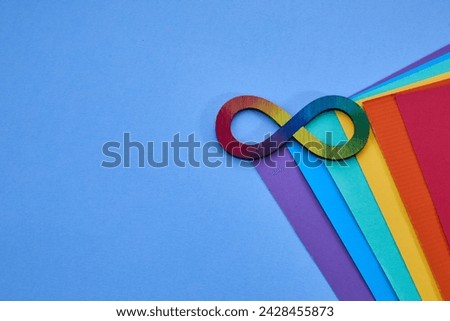 Autistic rainbow eight infinity symbol. Autism awareness day symbol. Royalty-Free Stock Photo #2428455873