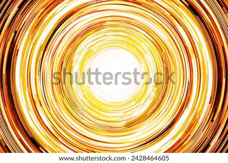 Abstract sun, neon circle lines with empty copy space inside isolated on black background. Colorful led lights long exposure rotation photo. Shiny light source. Cosmos space sun planet abstraction.