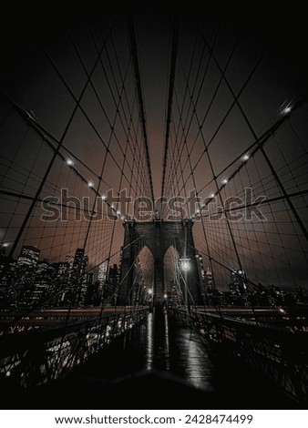 New York night enveloped in rainy day
