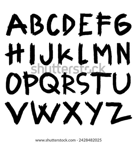Alphabet Graffiti Grunge Brush Stroke Font Uppercase. Its Edited File And Easy To Use