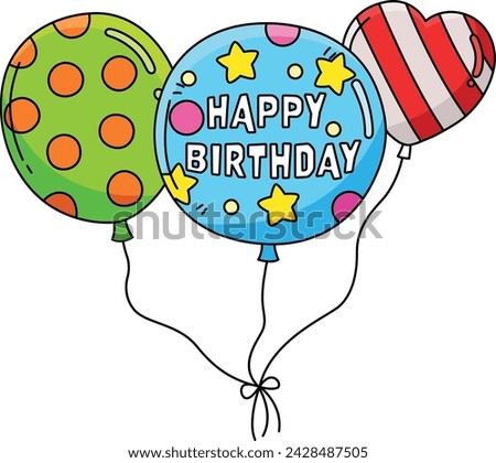 Birthday Balloons Cartoon Colored Clipart 