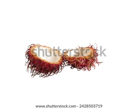 picture of red peeled rambutan skin
