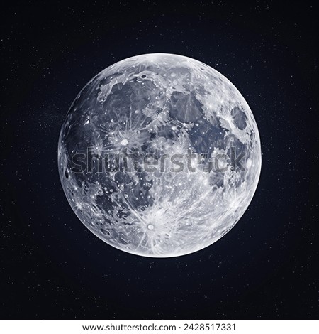 Super full moon at night very beautiful. seen through a telescope.