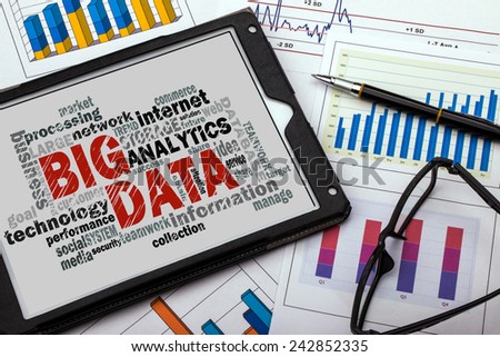 big data word cloud with related tags Royalty-Free Stock Photo #242852335