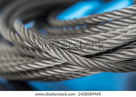 Steel wire rope cable closeup Royalty-Free Stock Photo #2428589969