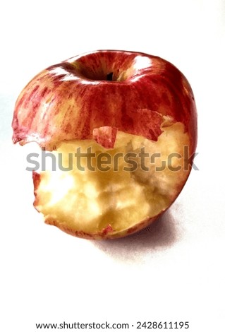 Apple is a fruit that many people like, in the picture the apple is already eaten.