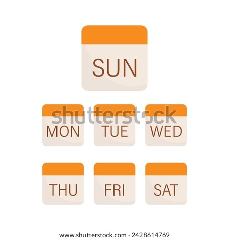 Week Calendar Icon Set Vector Design.