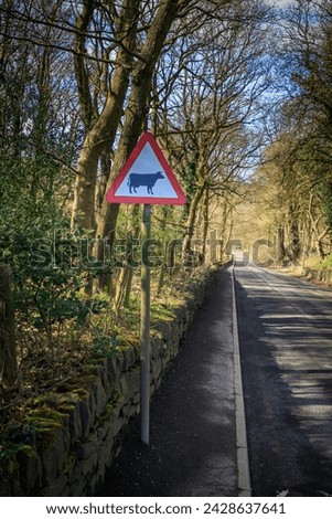 cattle roadsign  on a country lane