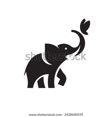 elephant and butterfly silhouette designs