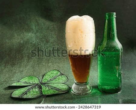 St. Patrick's day - beer with a bottle and a glass of beer