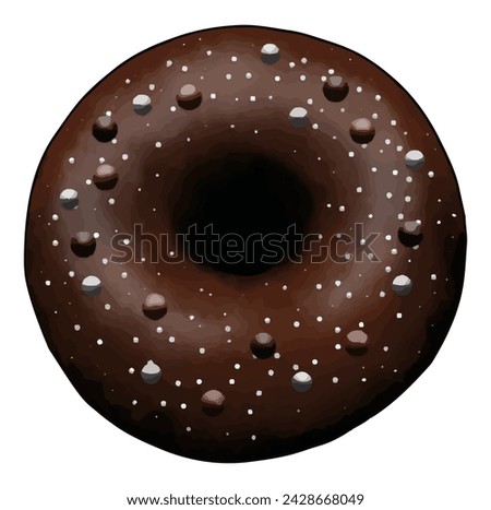 Chocolate donuts made entirely of chocolate, including chocolate bread, coating, cream, and decorated balls.