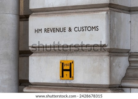HMRC,  HM Revenue and Customs.Department for tax collection of the British Government.