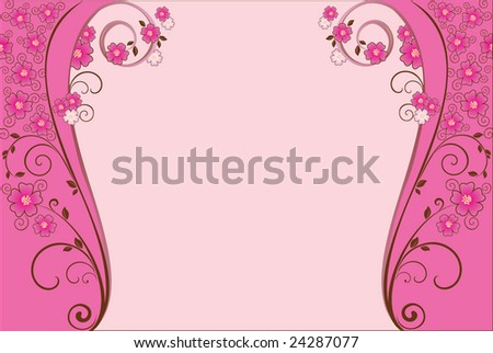 Vintage floral pink background